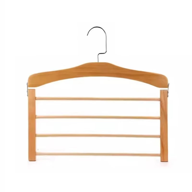 1PC Hangers for Clothes Pants Closet Wooden Trouser Jeans Scarf Organizer Storage Perchas Para La Ropa Multilayer Pants Hanger