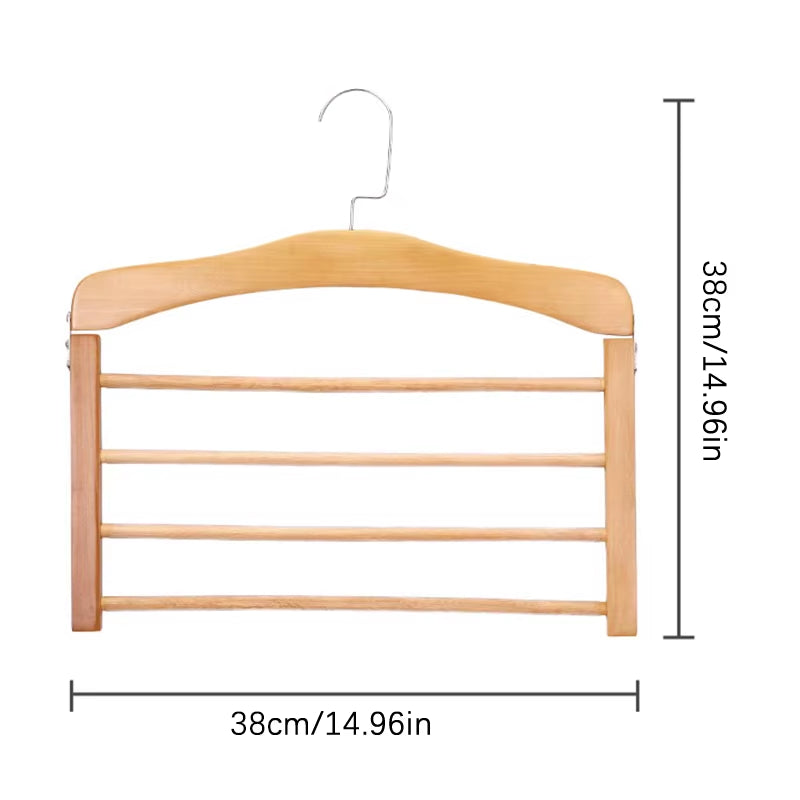 1PC Hangers for Clothes Pants Closet Wooden Trouser Jeans Scarf Organizer Storage Perchas Para La Ropa Multilayer Pants Hanger