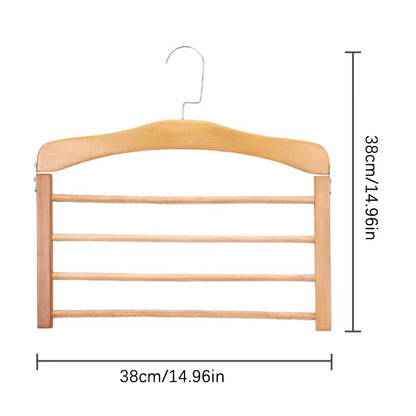 1PC Hangers for Clothes Pants Closet Wooden Trouser Jeans Scarf Organizer Storage Perchas Para La Ropa Multilayer Pants Hanger