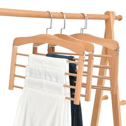 1PC Hangers for Clothes Pants Closet Wooden Trouser Jeans Scarf Organizer Storage Perchas Para La Ropa Multilayer Pants Hanger